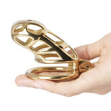 Cage en acier inoxydable doré pour chasteté MAMBA