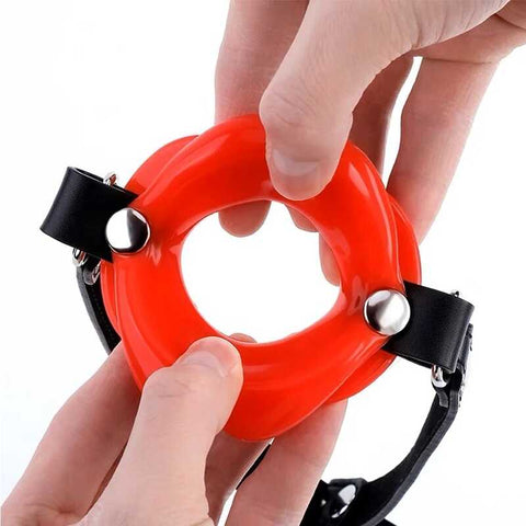 Bâillon Bouche en cuir noir