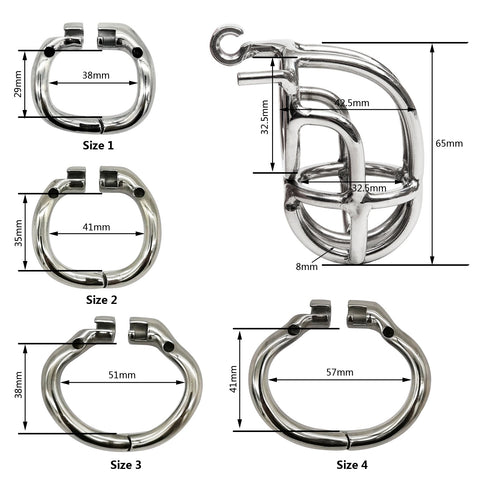 Taille anneau cage de chasteté