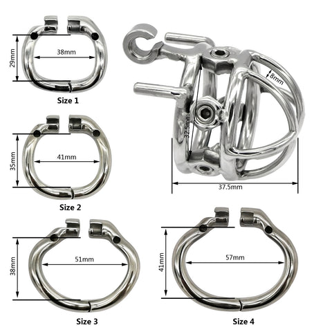 Dimension cage de chasteté à vis