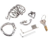 Cage de chasteté acier - séparateur de testicules - étau infernal