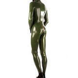 Combinaison latex verte militaire pour homme