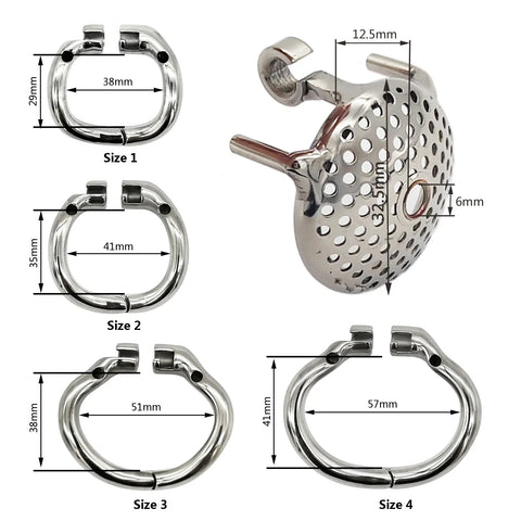 Cage de chasteté plate en inox