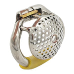 Cage de chasteté plate en nid d'abeille en inox