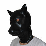 Cagoule Halloween latex loup noir