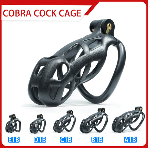 Kit de cage de chasteté Black Cobra de 4,5 à 10,5 centimètres de longueur