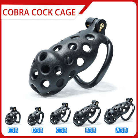 Kit de cage de chasteté Black Hole Cobra de 4,49 à 10,49 centimètres de longueur