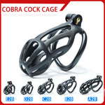 Kit de cage de chasteté Cobra à rayures noires de 4,50 à 10,50 centimètres de long