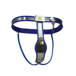 Ceinture de chasteté en forme de Y en acier inoxydable pour femme bleue