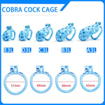 Cobra cage de chasteté Hole bleue