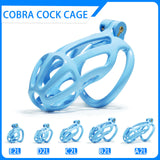 Kit de cage de chasteté Cobra à rayures bleues de 4,5 à 10,5 centimètres de long