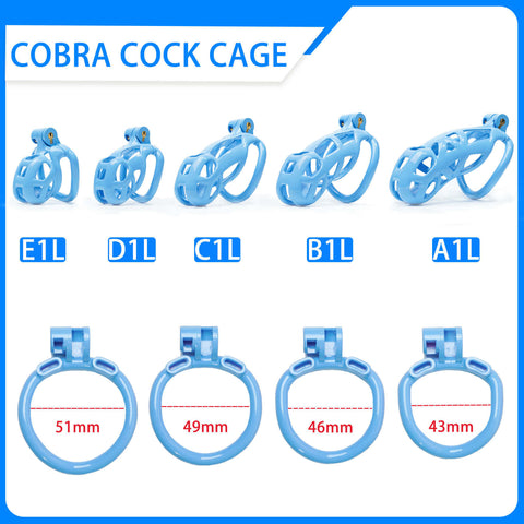 Kit cage chasteté 4,5-10,5 cm longueur Blue Cobra