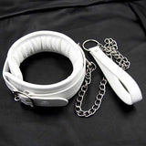 Collier Laisse Blanc Bdsm