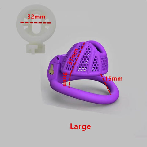 Mini cage de chasteté en nid d'abeille