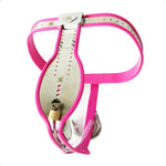 Ceinture chasteté rose taille réglable