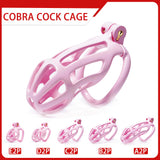 Kit de cage de chasteté Cobra à rayures roses de 4,5 à 10,5 centimètres de longueur