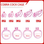 Cage chasteté Cobra à rayures roses