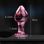 plug anal en verre rose