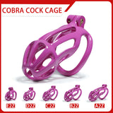 Kit de cage de chasteté Cobra à rayures violettes de 4,5 à 10,5 centimètres de long