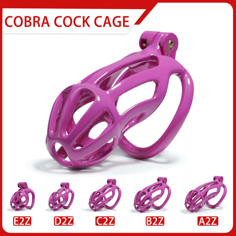 Kit de cage de chasteté Cobra à rayures violettes de 4,5 à 10,5 centimètres de long