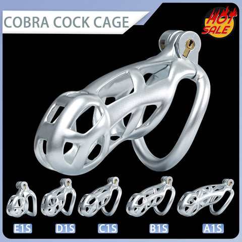 Kit de cage de chasteté Silver Cobra de 4,49 à 10,49 centimètres de long