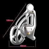 Verrouillage double cage à pénis en acier inoxydable