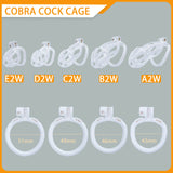 Cage chasteté Cobra rayures blanches