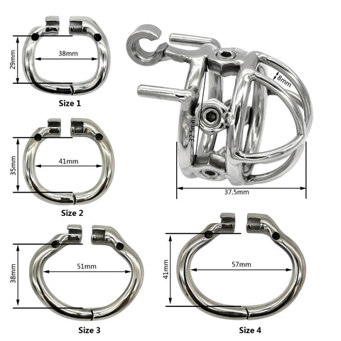 Dimension cage de chasteté à vis 
