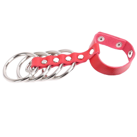 Cage de Chasteté Cuir Le Blason M Rouge