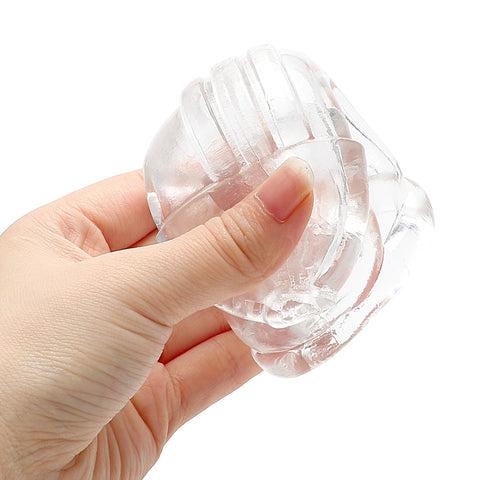 Cage de chasteté pliable en silicone transparent