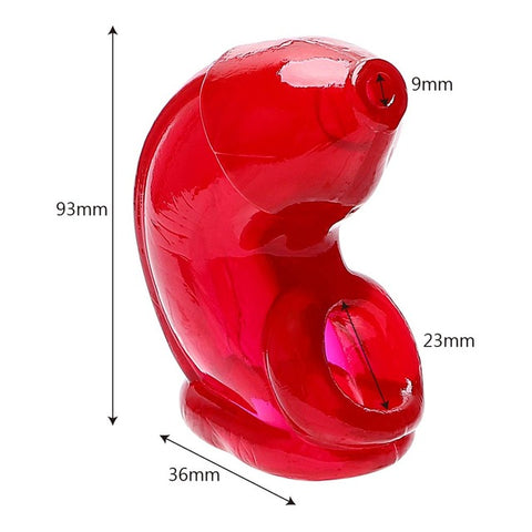 Cage de chasteté en silicone souple rouge Délice