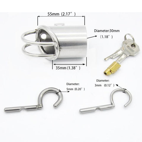 Dimensions Cage de Chasteté Piercing Prince-Albert - La Tige